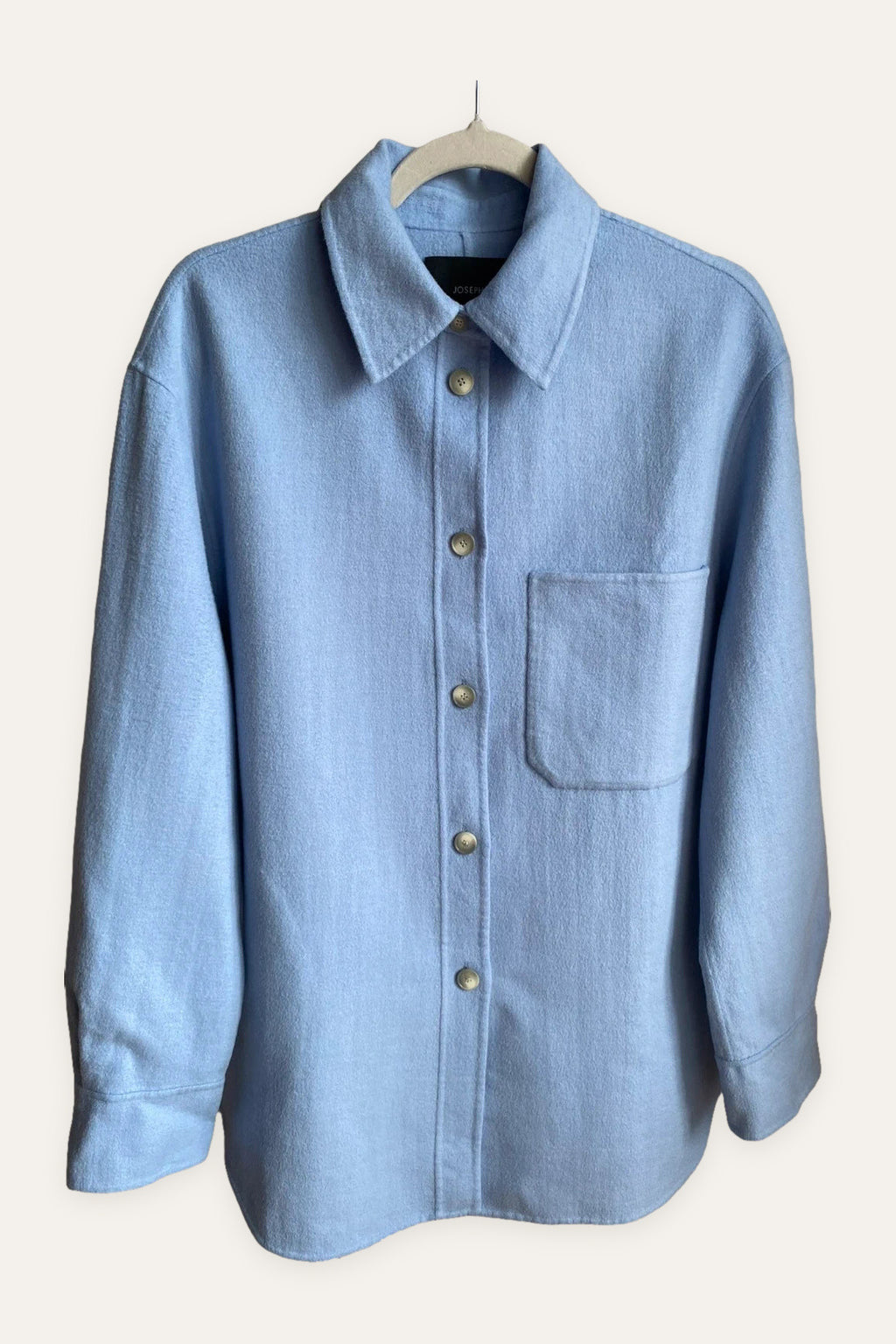 Joseph Jelia light blue double face wool silk shirt jacket