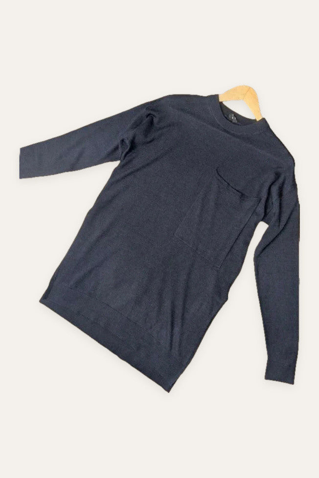Joseph navy wool long sweater jumper