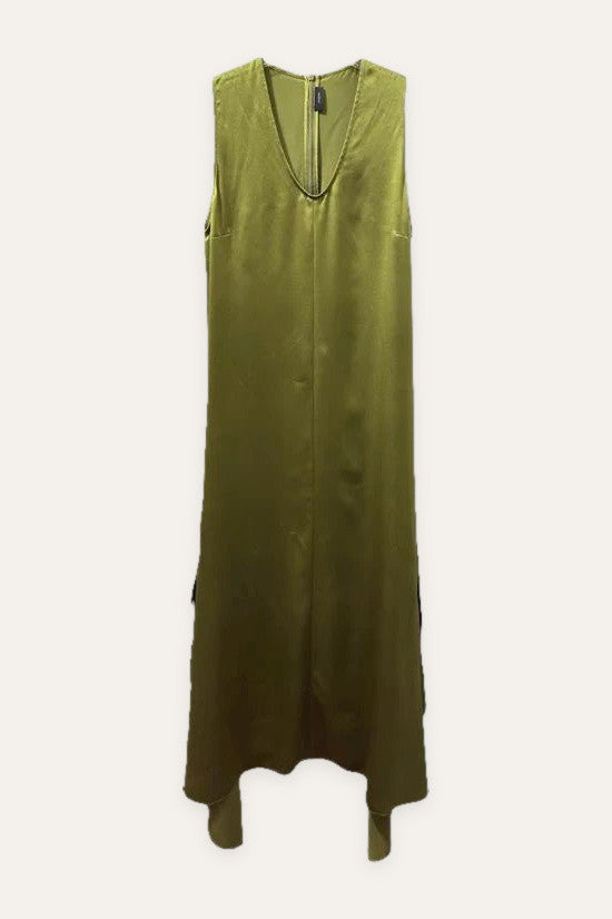 Joseph Reid silk satin green long dress