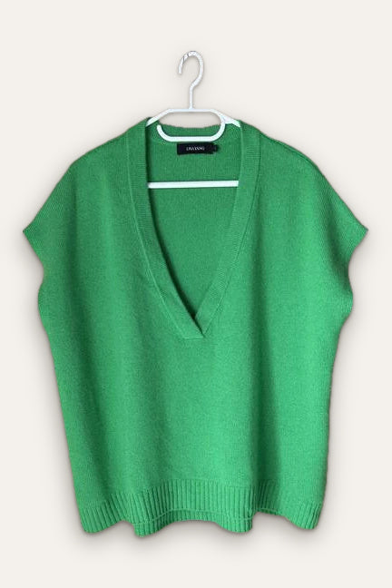 Lisa Yang green cashmere sleeveless vest