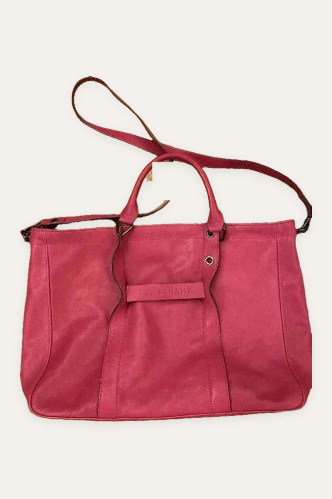 Longchamp 3D big pink leather bag