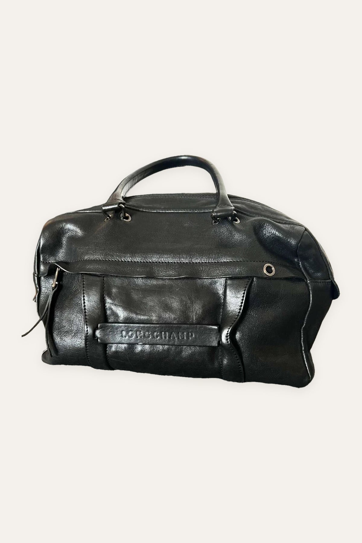 Longchamp 3D black leather handbag