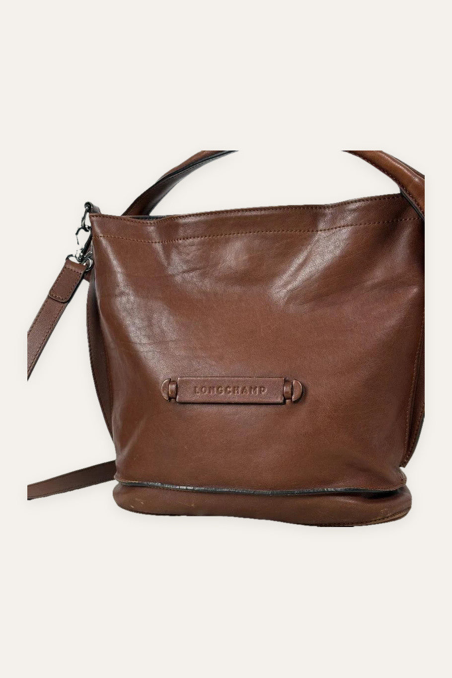 Longchamp 3D brown cognac leather bag