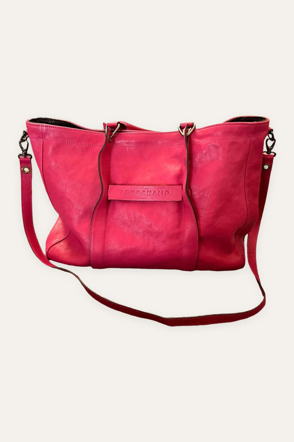 Longchamp 3D fuchsia leather big bag
