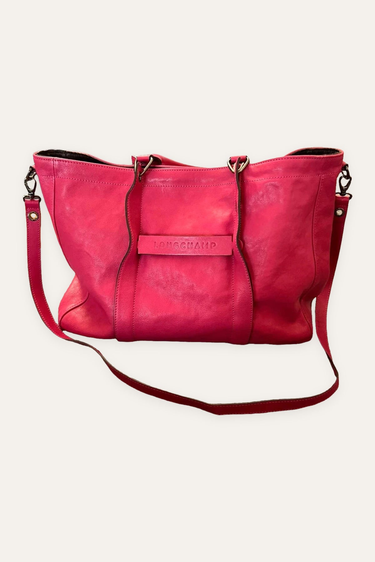 Longchamp 3D fuchsia leather big bag