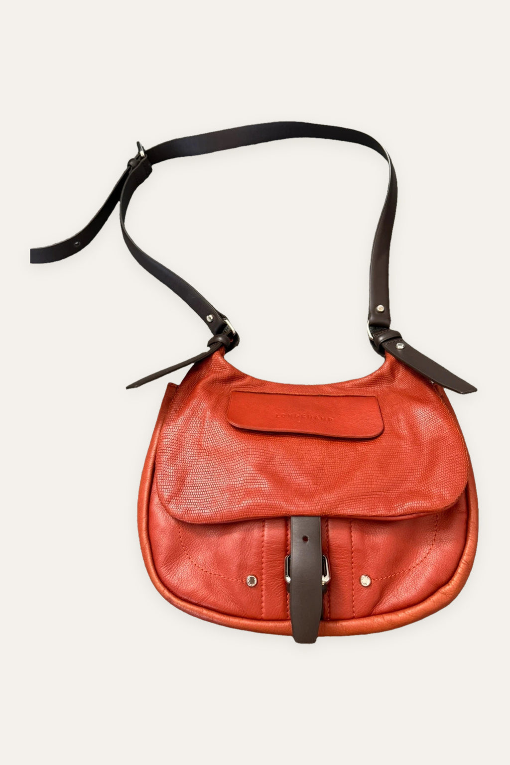Longchamp balzane terracotta leather crossbody bag
