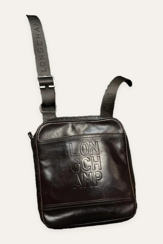 Longchamp chocolate leather bag
