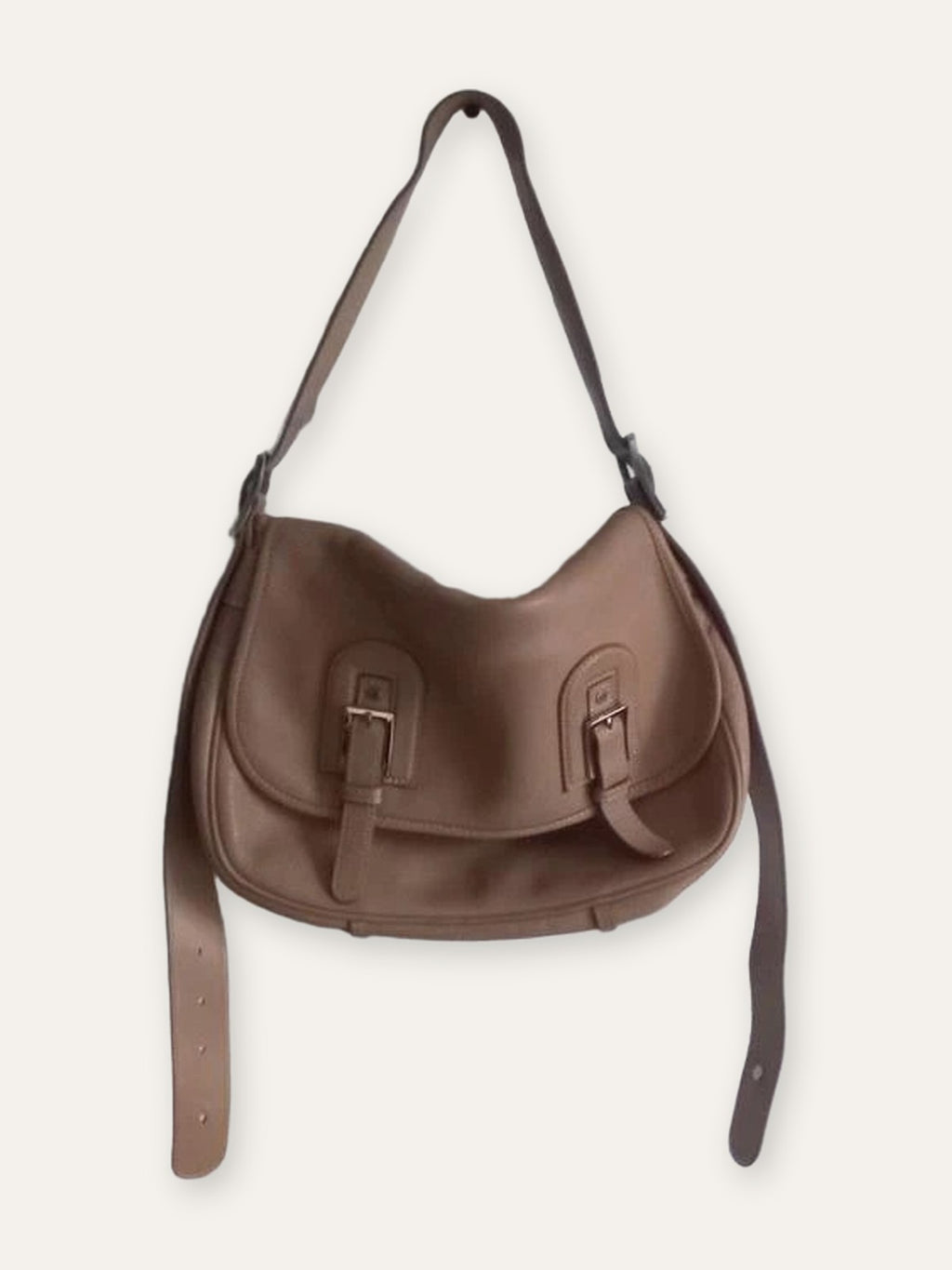Longchamp cosmos beige leather messenger bag - view 2