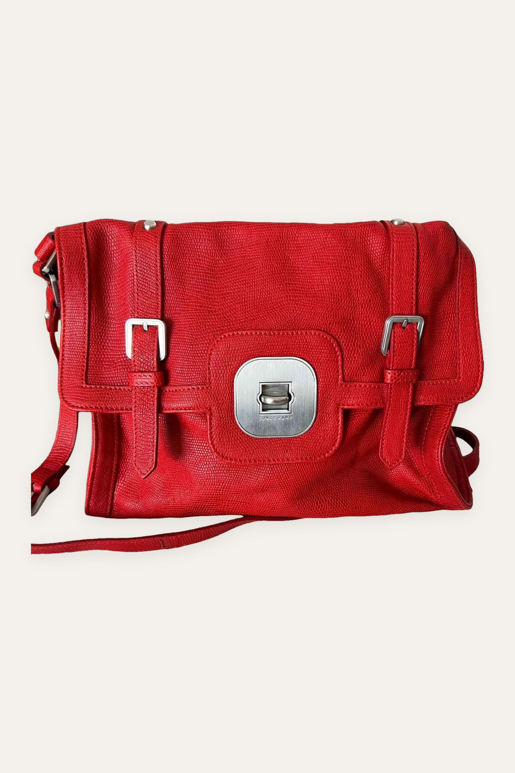 Longchamp gatsby red leather bag