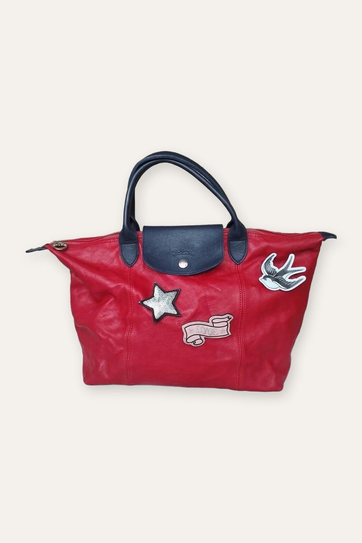 Longchamp le pliage limited edition leather bag
