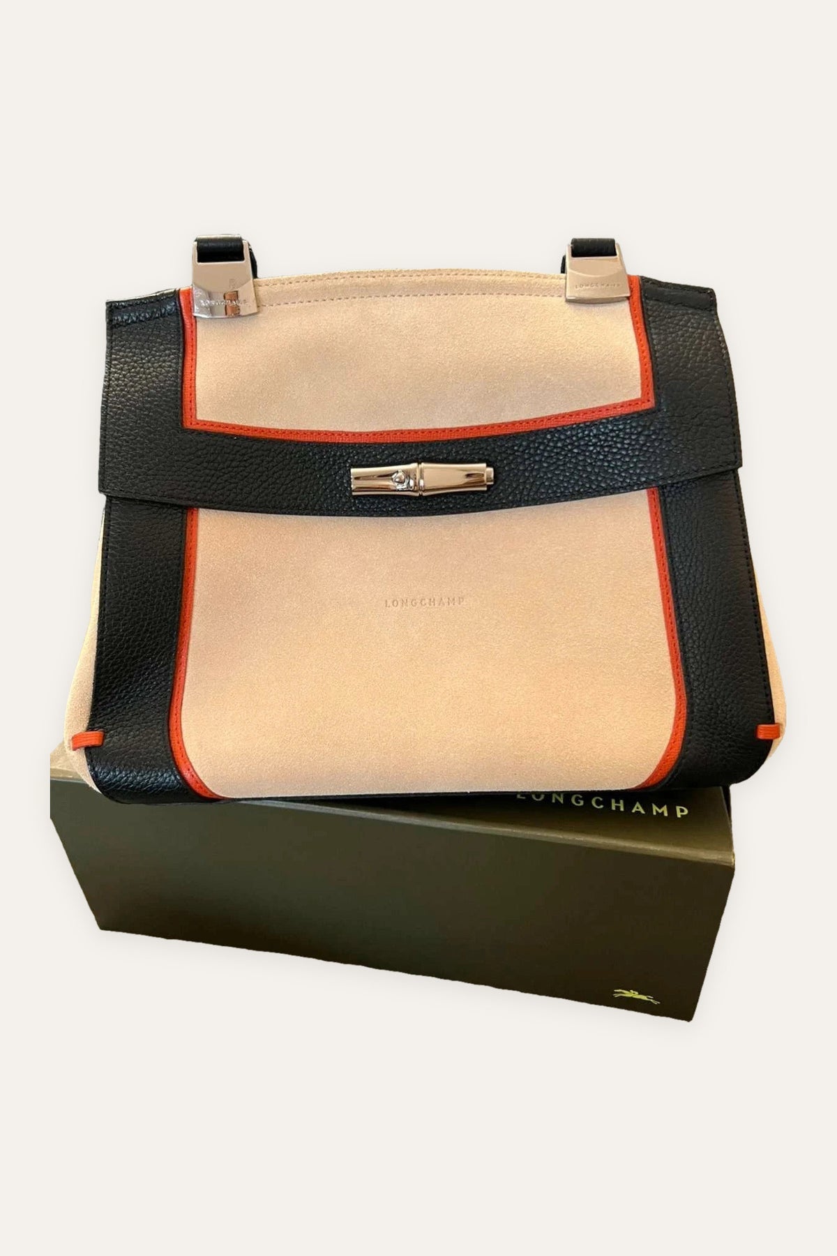 Longchamp Madeleine Tribu new suede leather bag