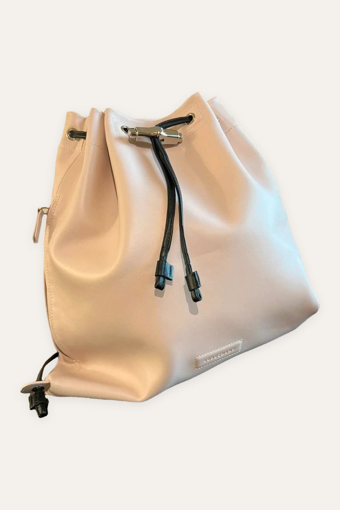 Longchamp new light pink leather backpack