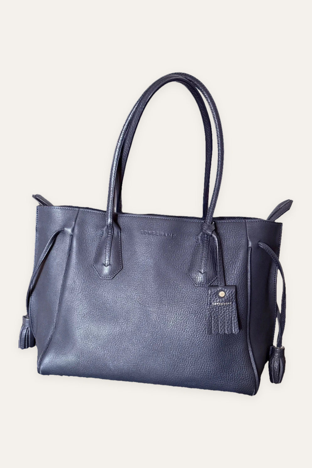 Longchamp Penelope navy blue leather big bag
