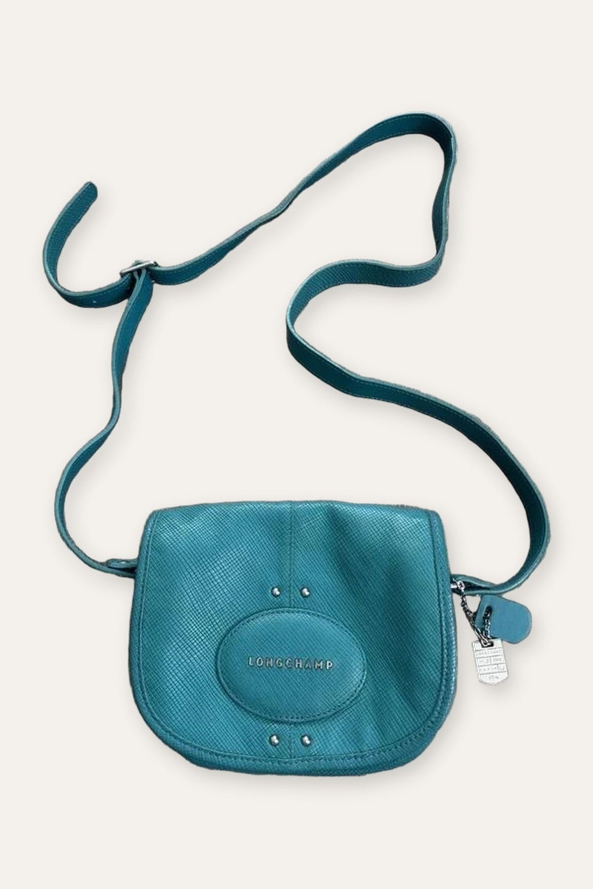 Longchamp quadri blue leather crossbody bag