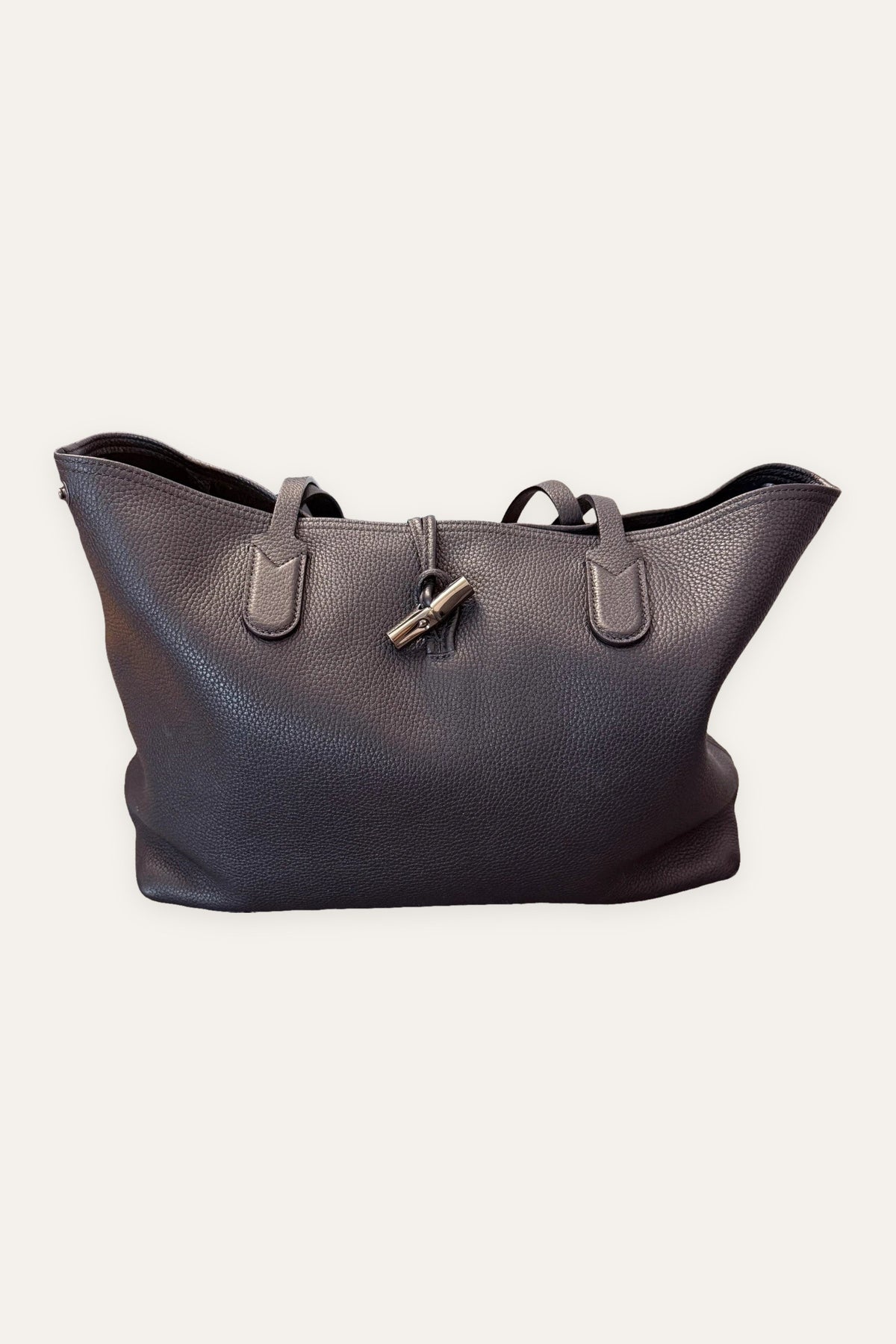 Longchamp roseau black soft leather hobo bag