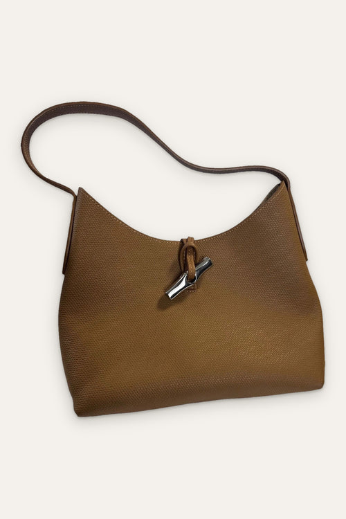 Longchamp roseau brown leather shoulder bag