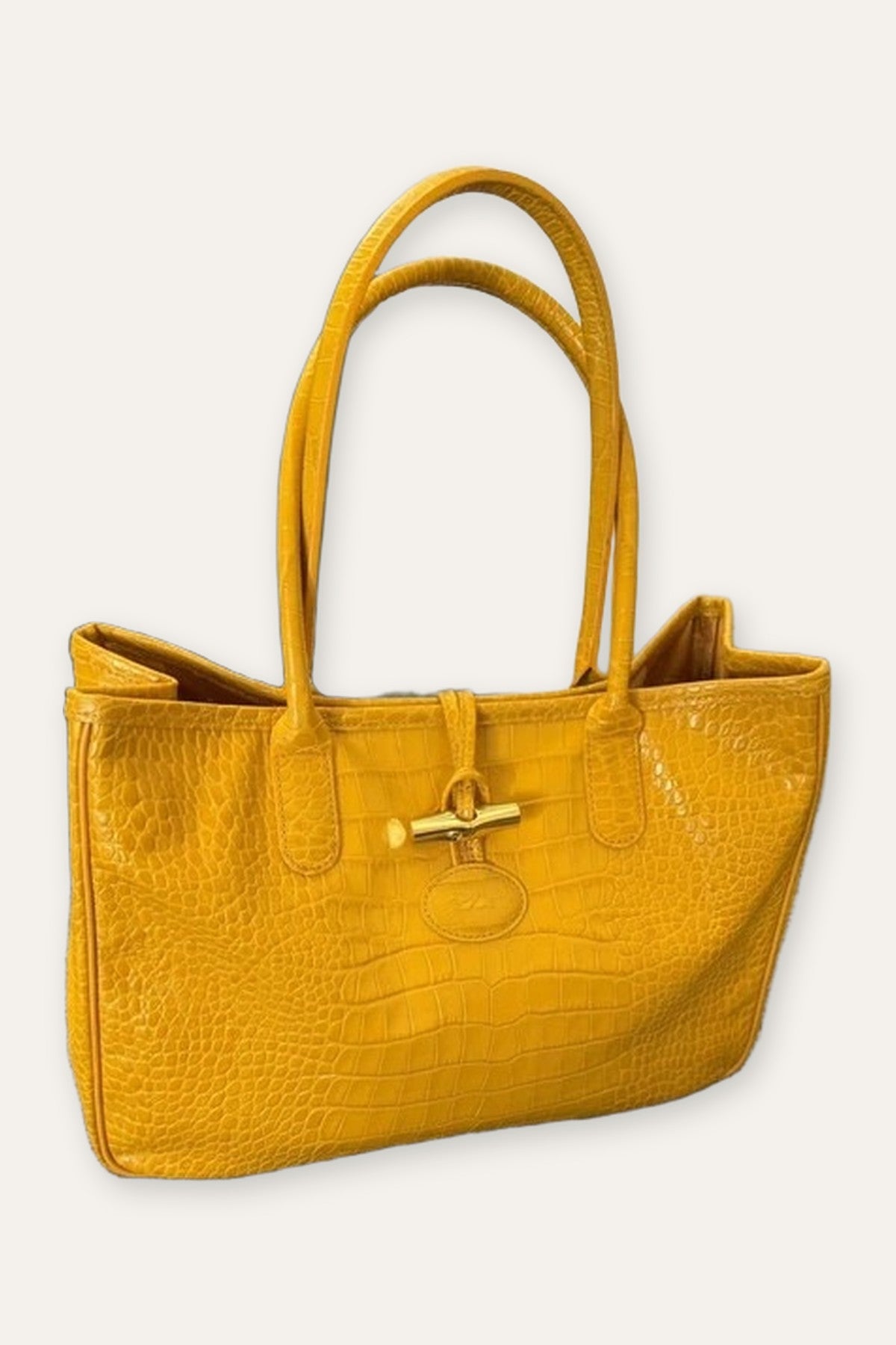 Longchamp roseau croco yellow hand / shoulder bag