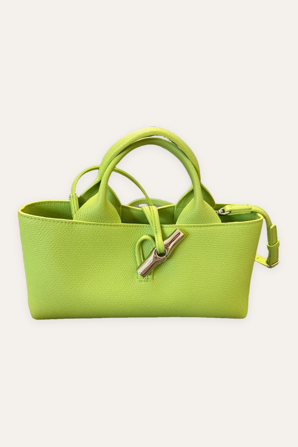 Longchamp Roseau East West light green leather bag