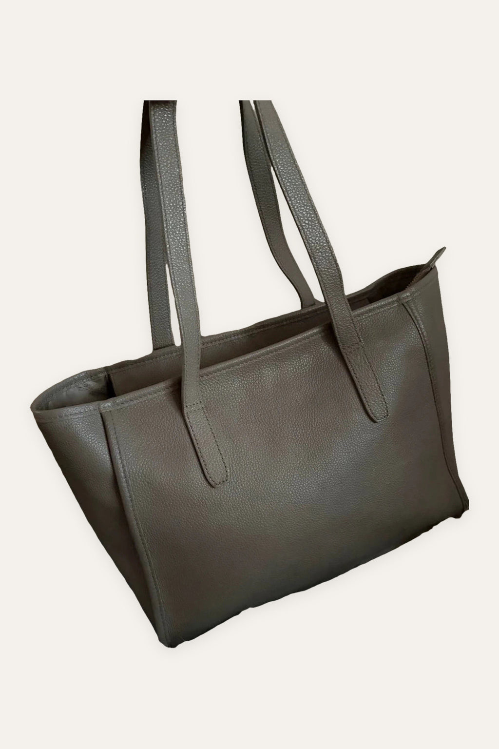 Longchamp taupe leather shoulder bag