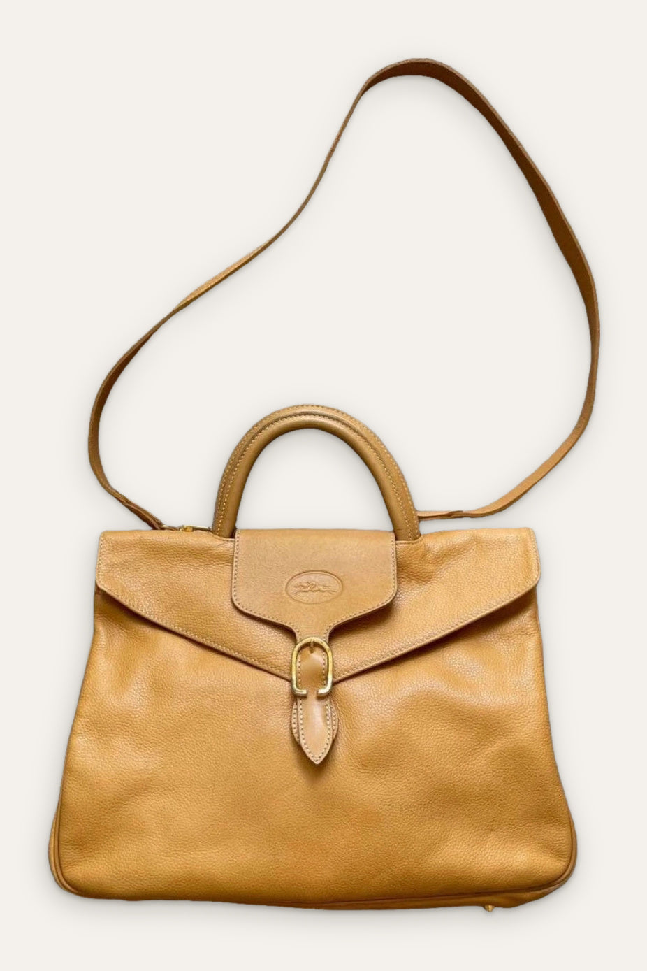 Longchamp vintage brown beige leather bag