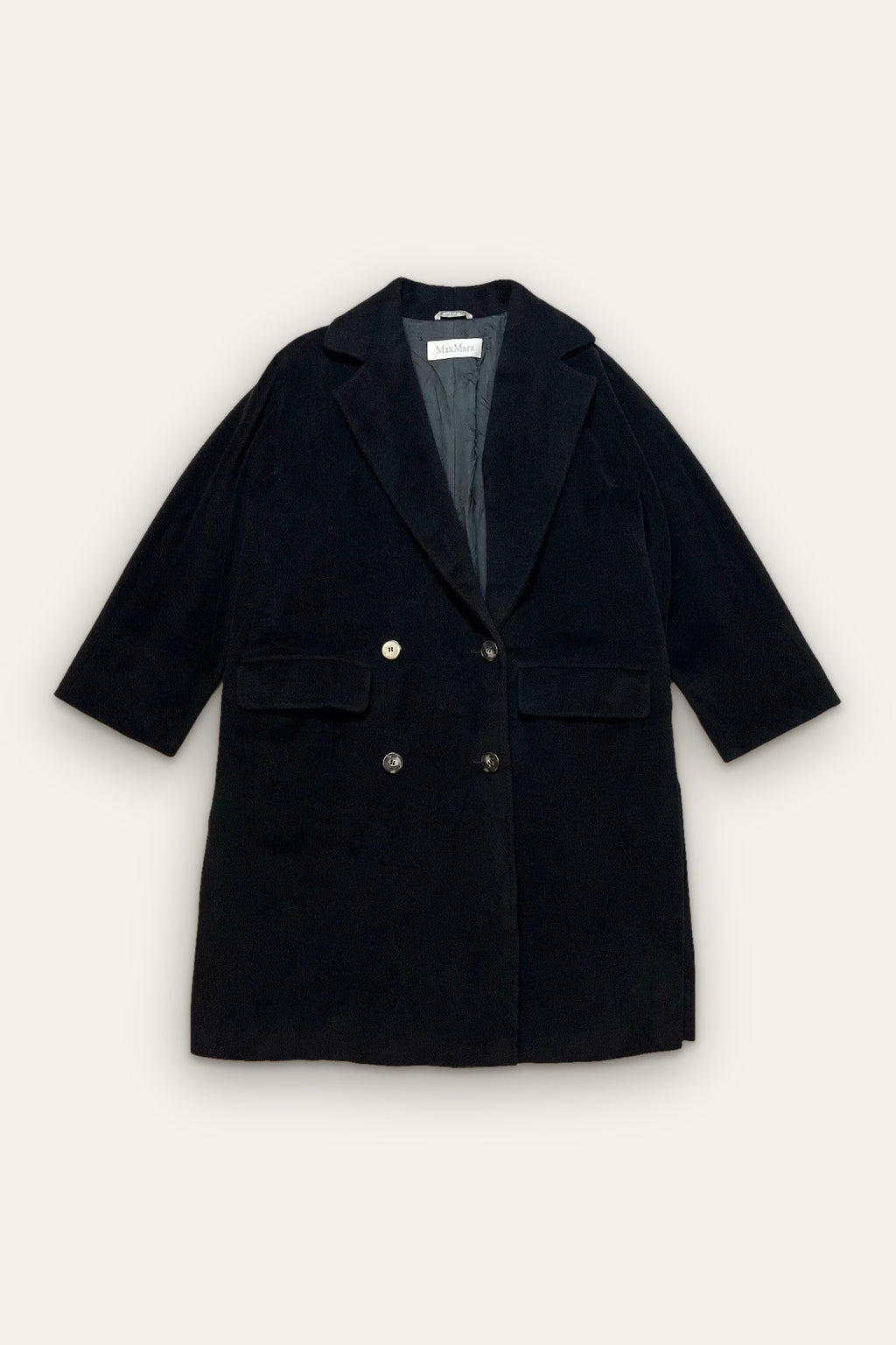 Max Mara black wool cashmere coat