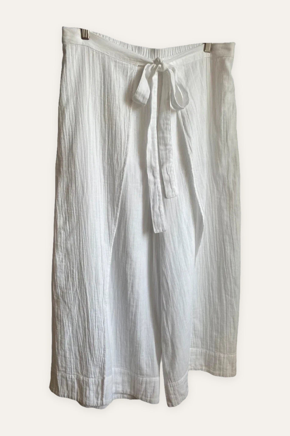 ME+EM white cotton wrap trousers