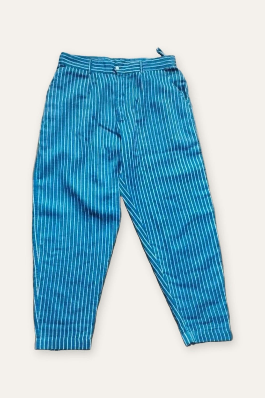 Mes Demoiselles Ethan blue striped cotton trousers