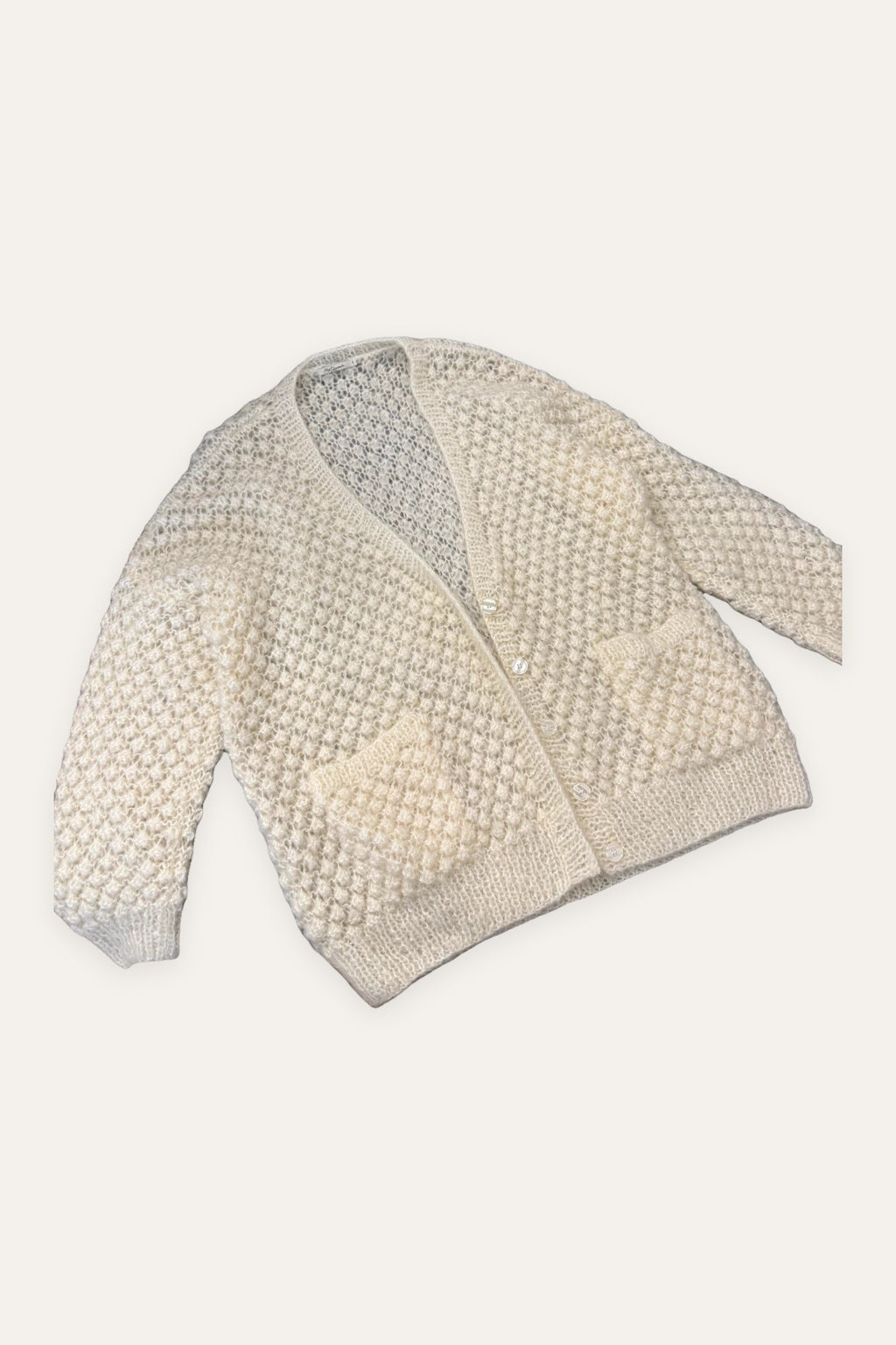 Mes Demoiselles snow white new mohair knitted cardigan