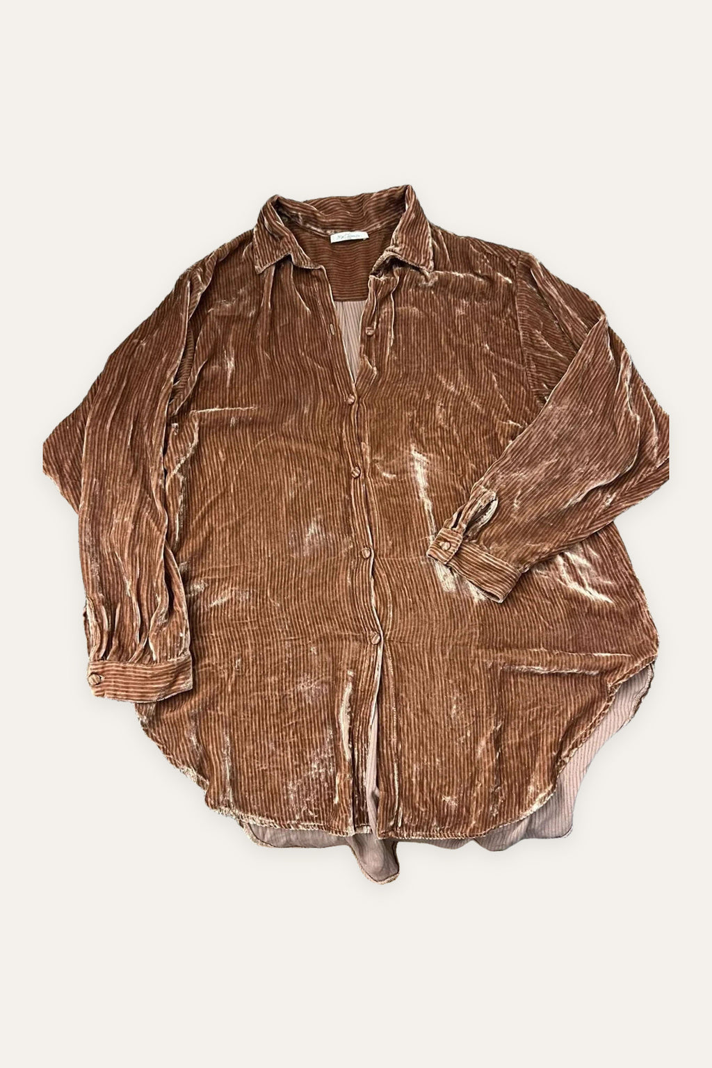 Mes Demoiselles viscose silk brown terracotta shirt