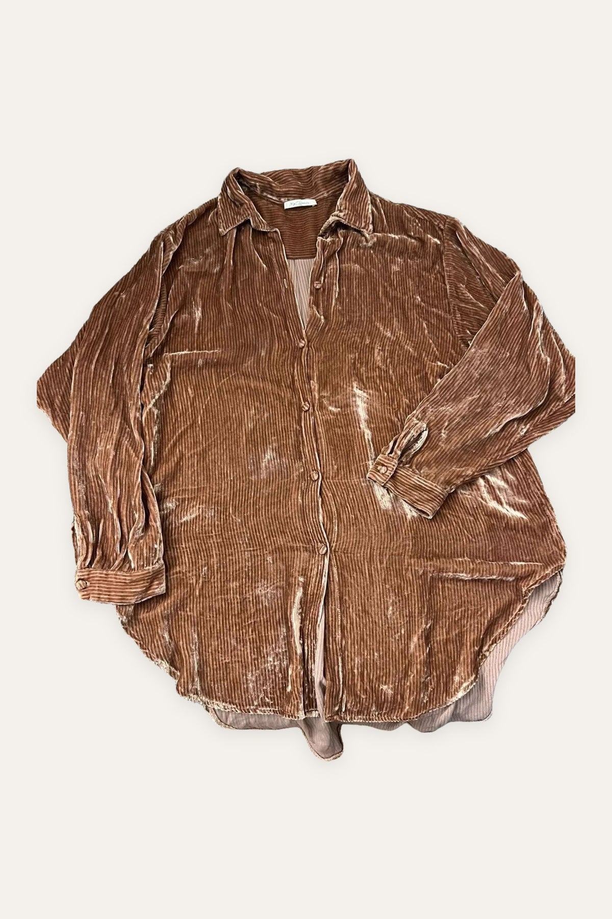 Mes Demoiselles viscose silk brown terracotta shirt
