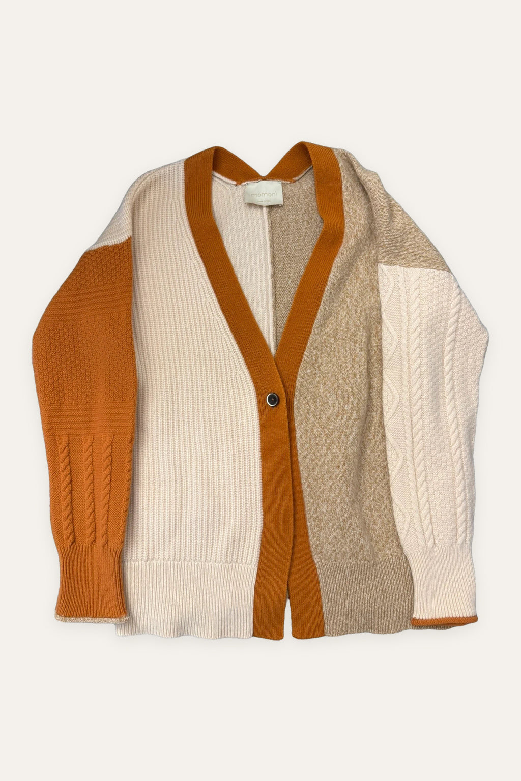 Momoni new cream beige wool knitted cardigan