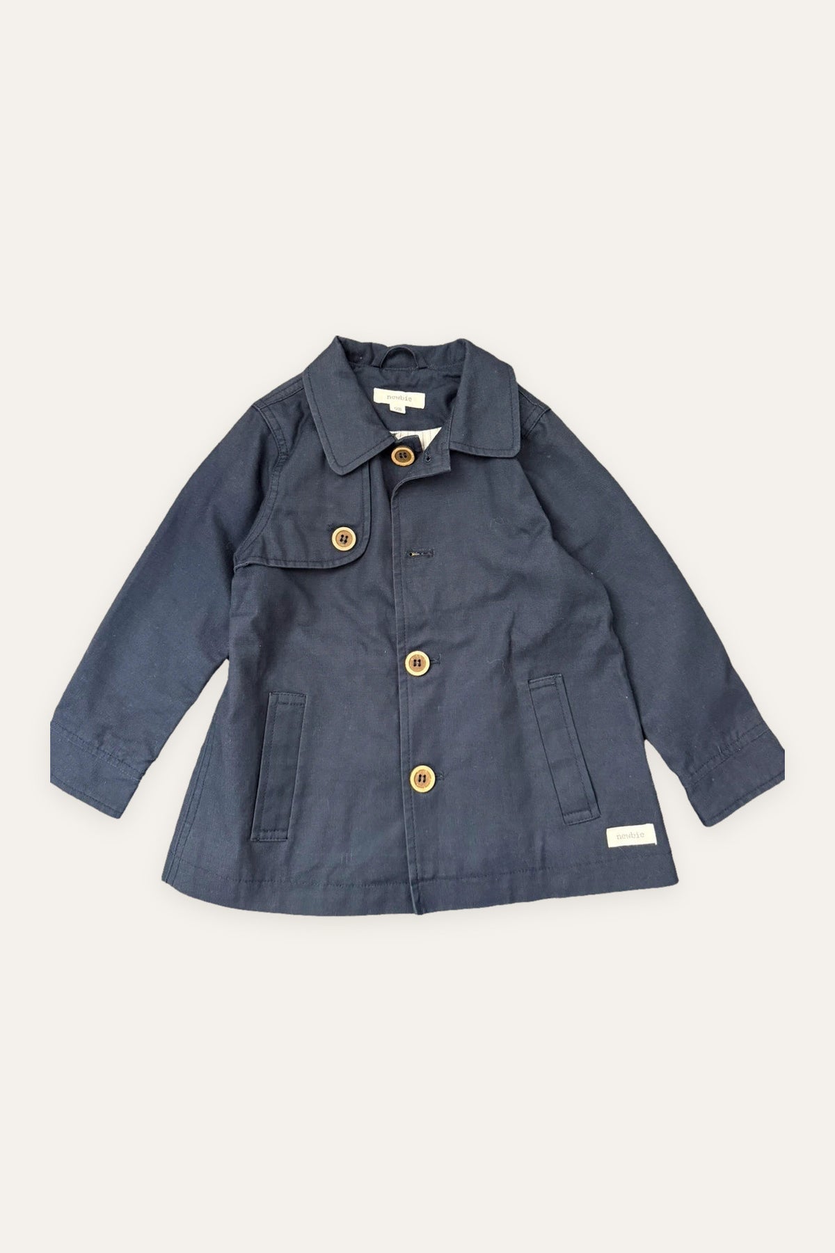 Newbie new navy blue cotton trench jacket