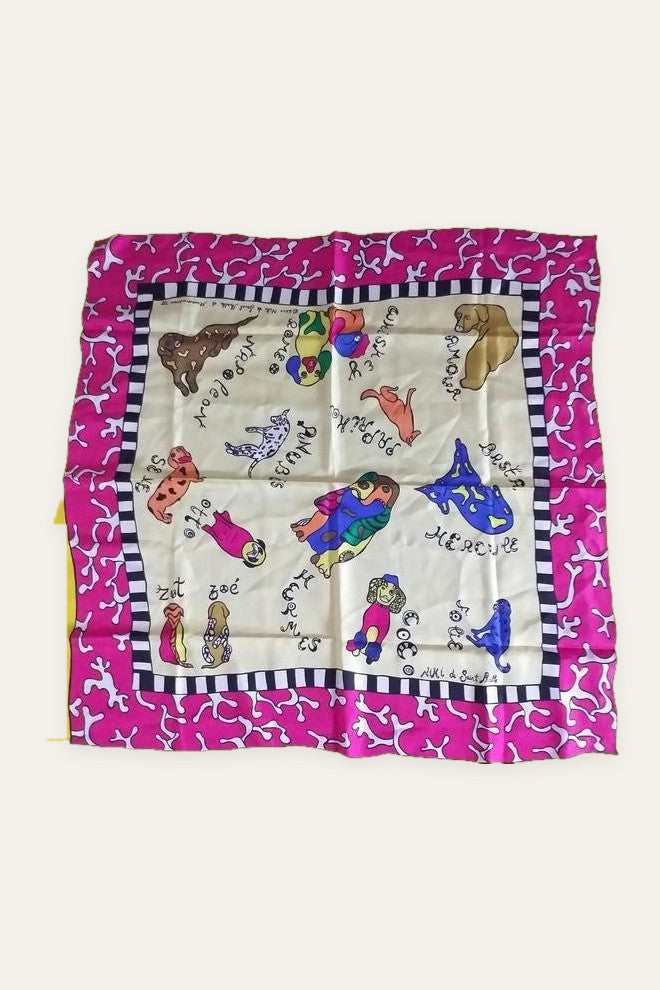 Niki de Saint Phalle silk dogs scarf