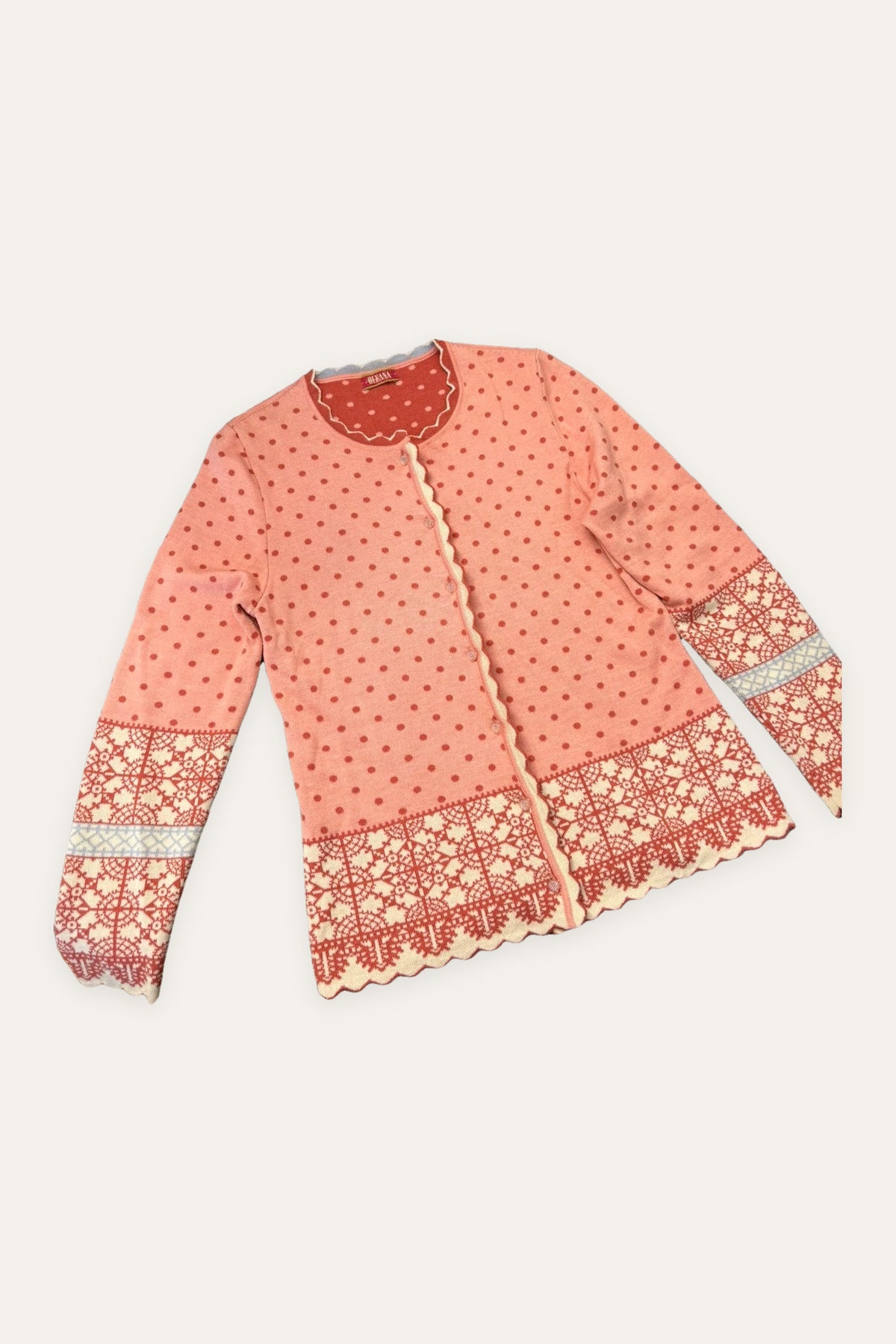 Oleana espeland silk wool pink cardigan