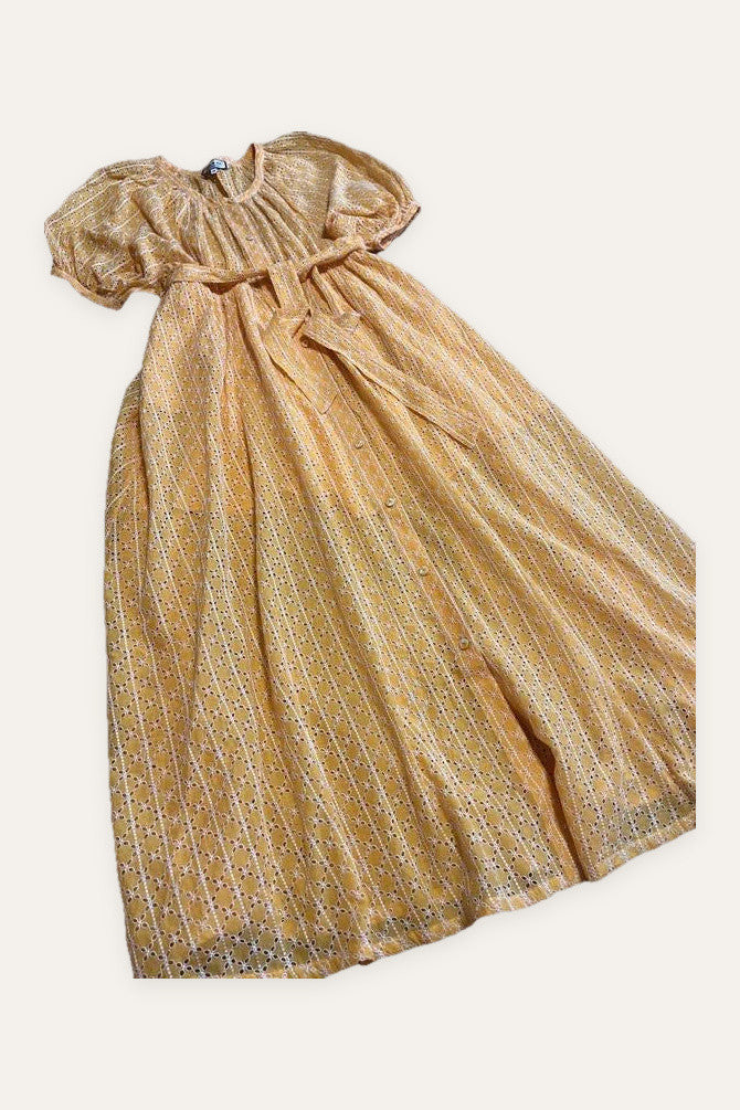 Paul & Joe cotton embroidered long belted dress