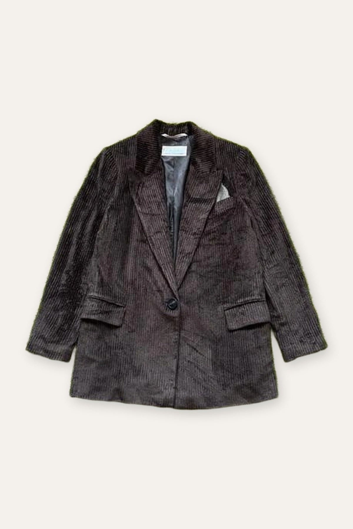 Peserico chocolate viscose cotton silk velvet blazer