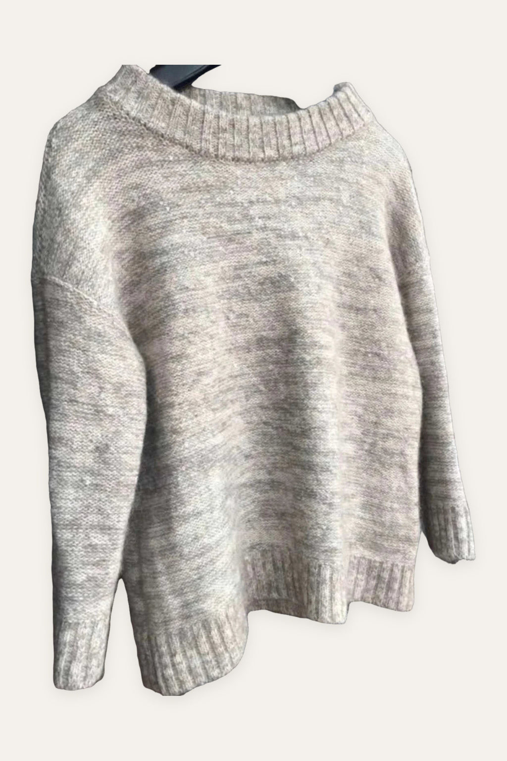 Peserico wool silk cashmere blend grey sequins sweater