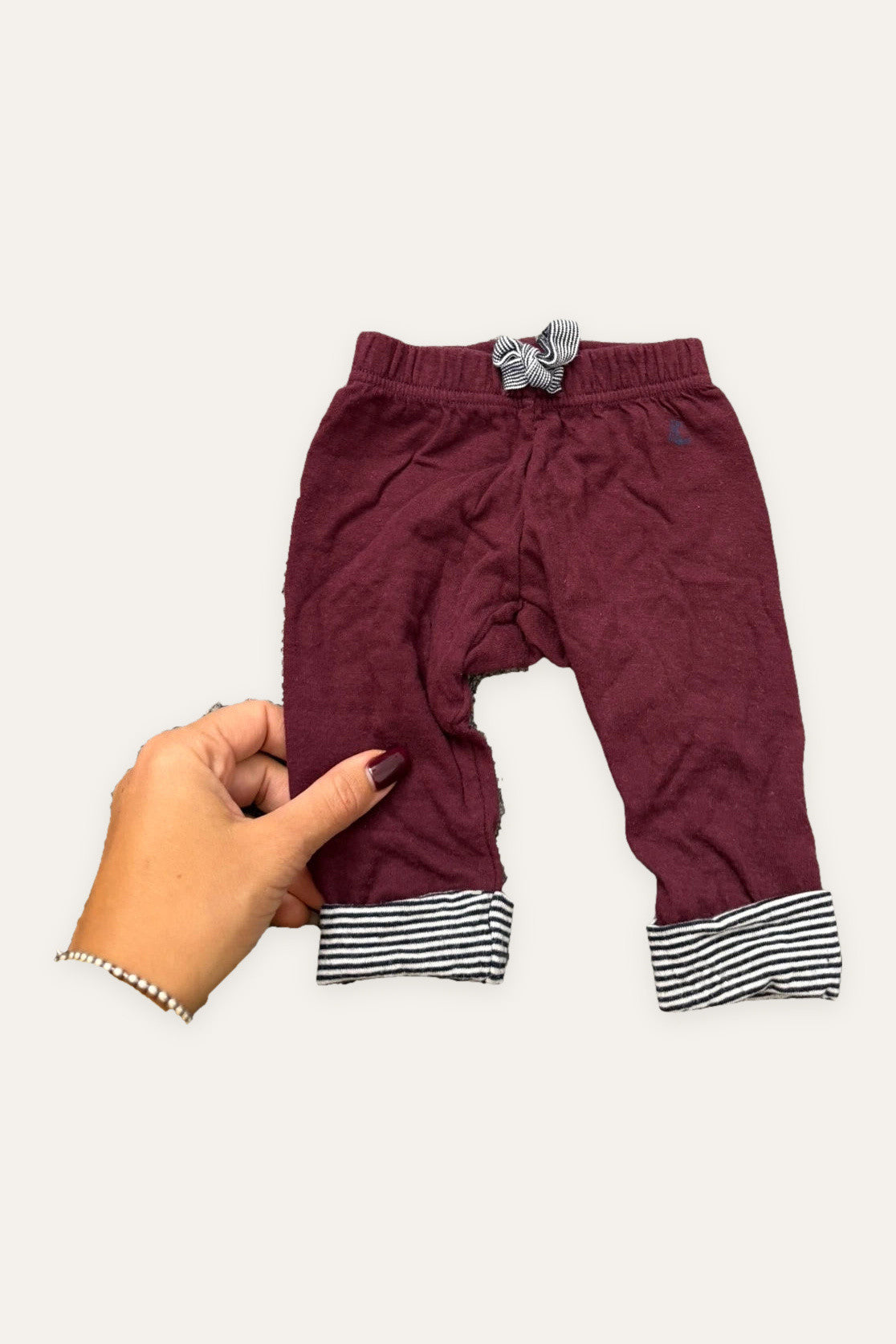 Petit Bateau burgundy cotton pants