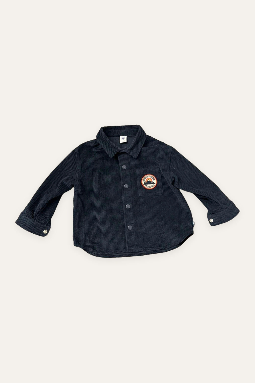 Petit Bateau navy cotton velvet shirt