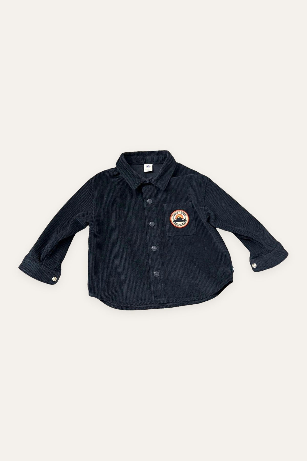 Petit Bateau navy cotton velvet shirt