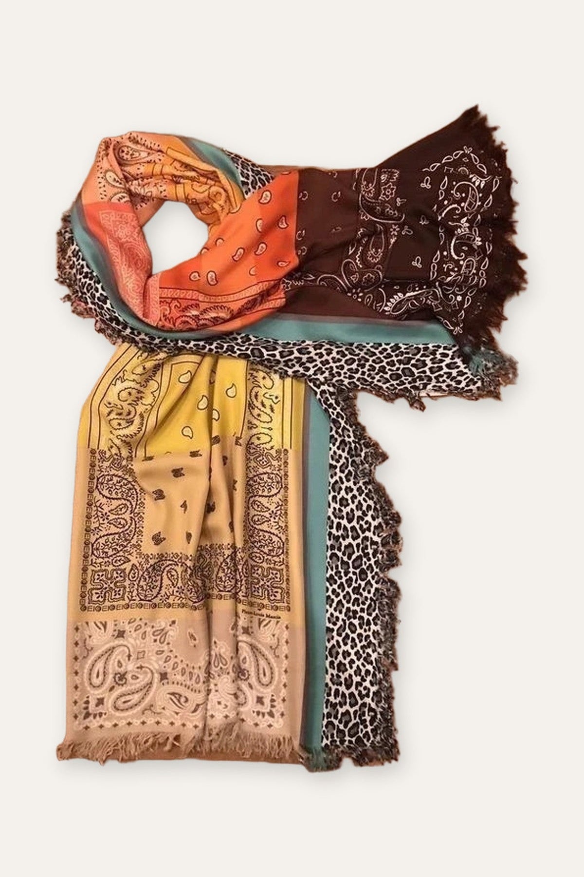 Pierre-Louis Mascia silk scarf paisley leopard print