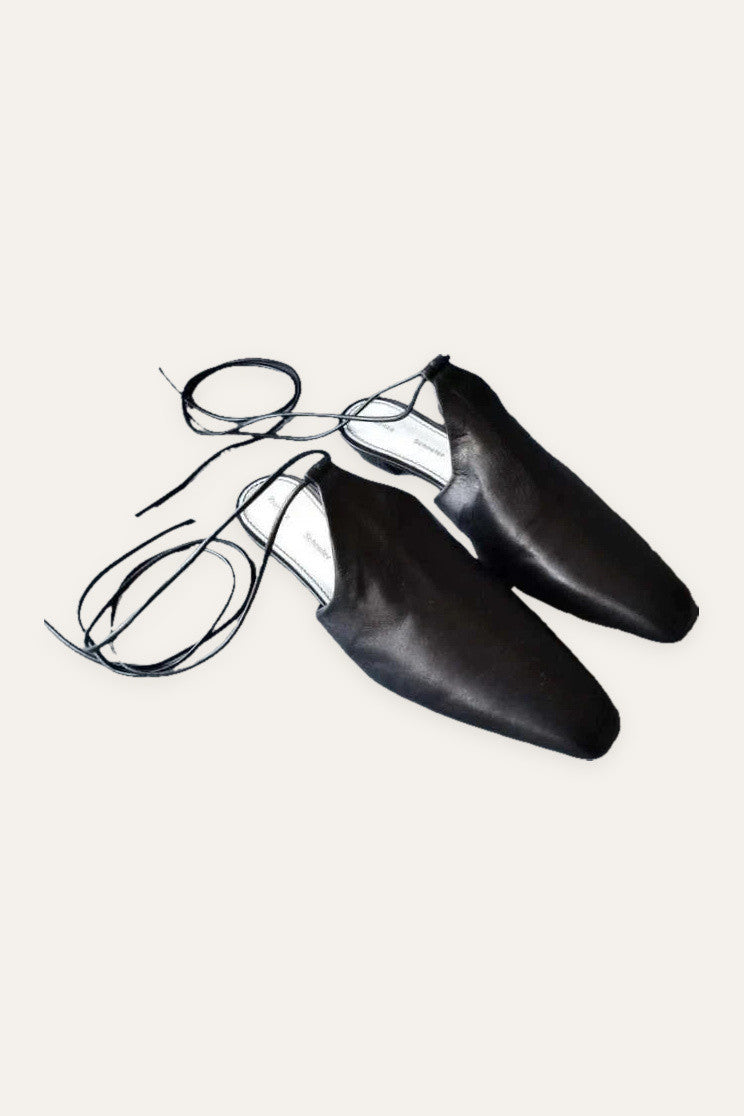 Proenza Schouler black leather mules