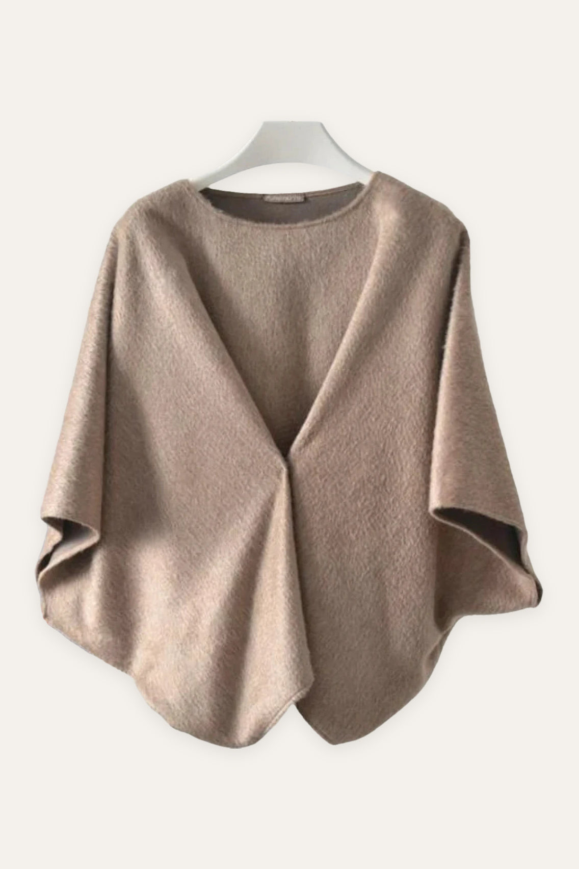 Purotatto beige alpaca wool poncho jacket