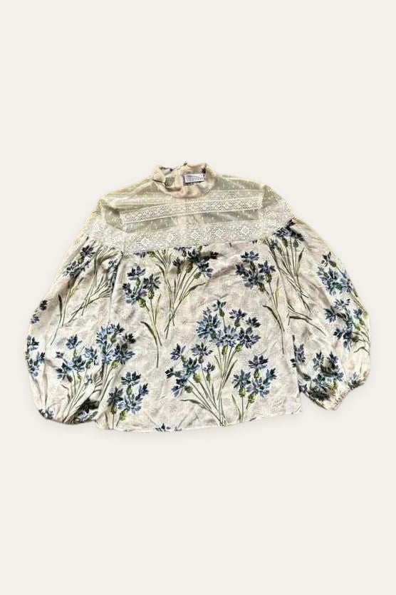 Red Valentino silk lace blouse