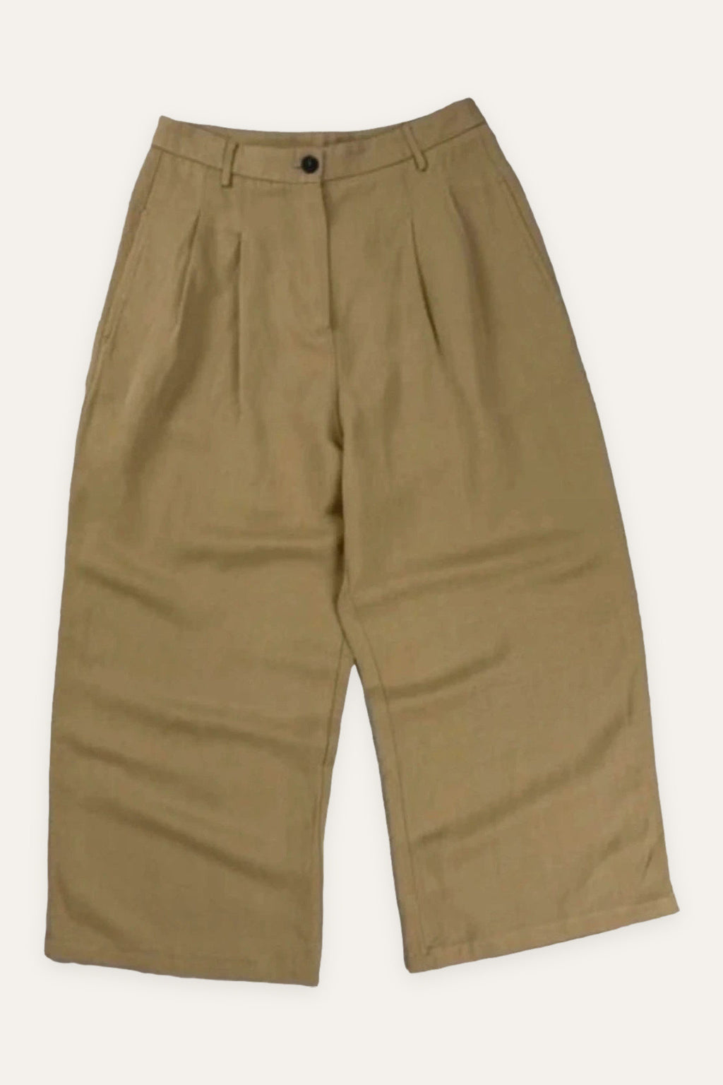 Roberto Collina mustard viscose linen wide-leg trousers