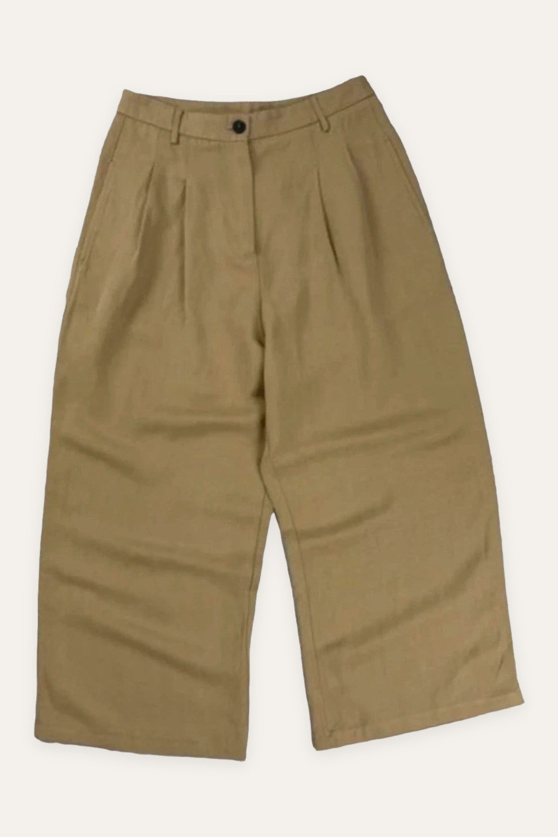 Roberto Collina mustard viscose linen wide-leg trousers