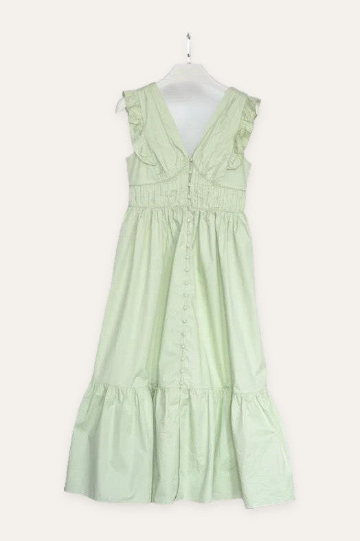 Self-Portrait kiwi cotton long dress