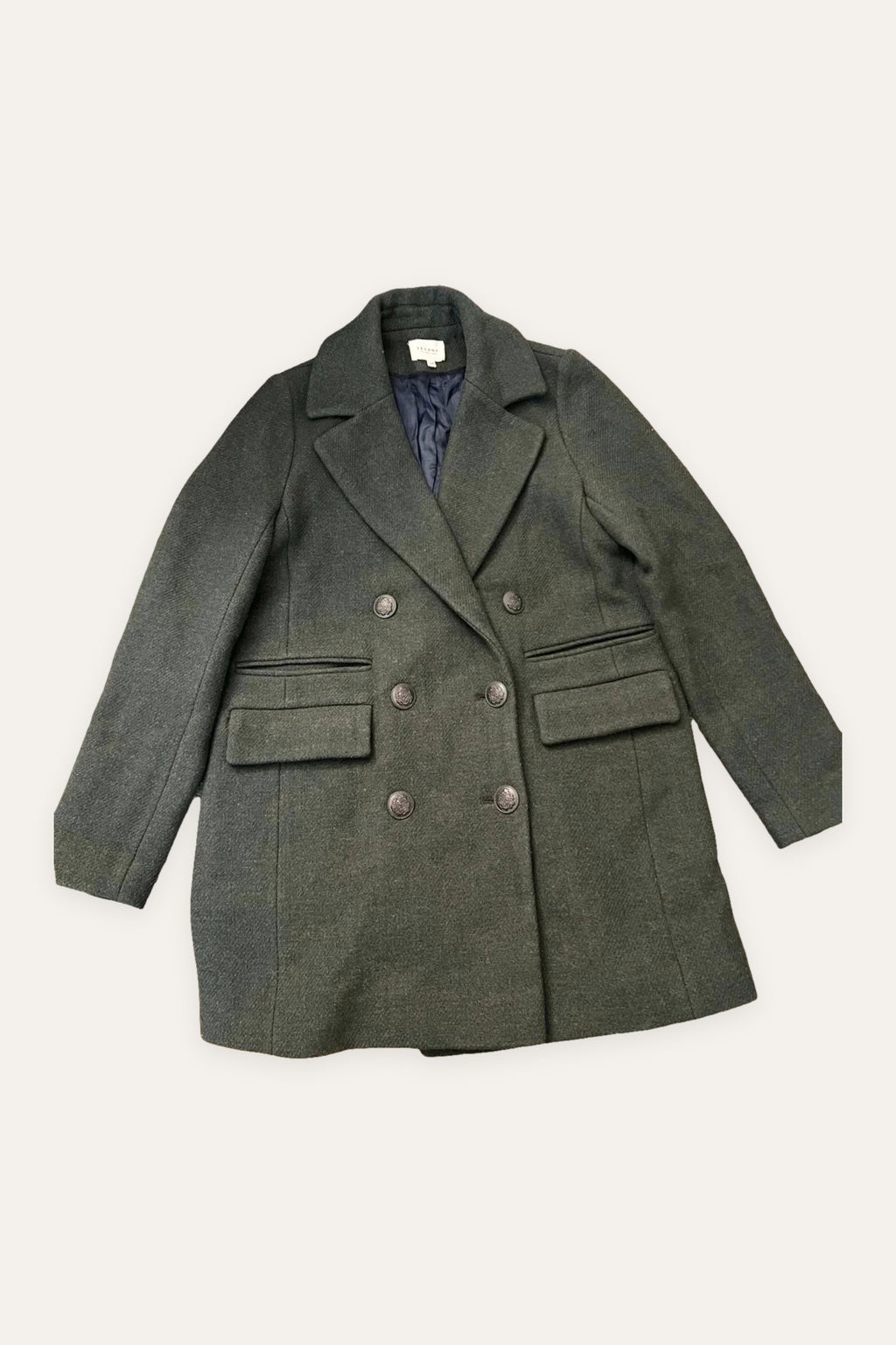 Sézane dark green wool coat