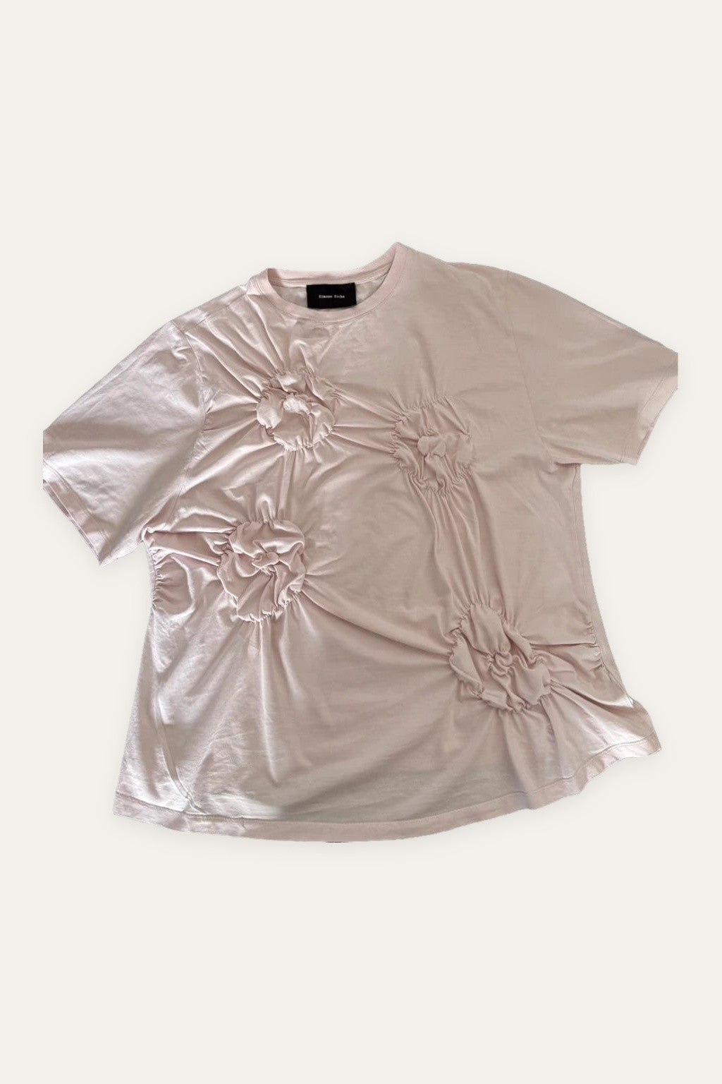 Simone Rocha pink ruched flower t-shirt