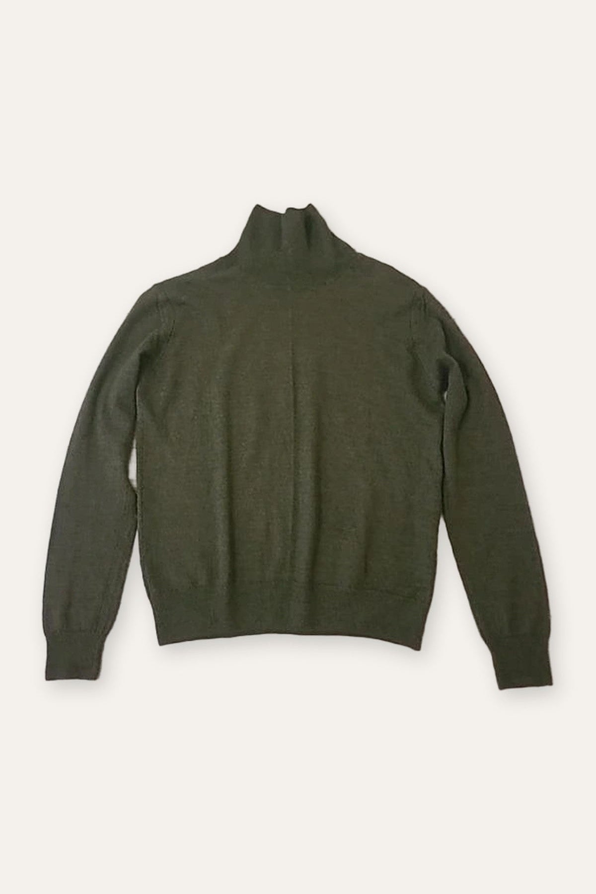 Soeur green khaki wool viscose turtleneck sweater